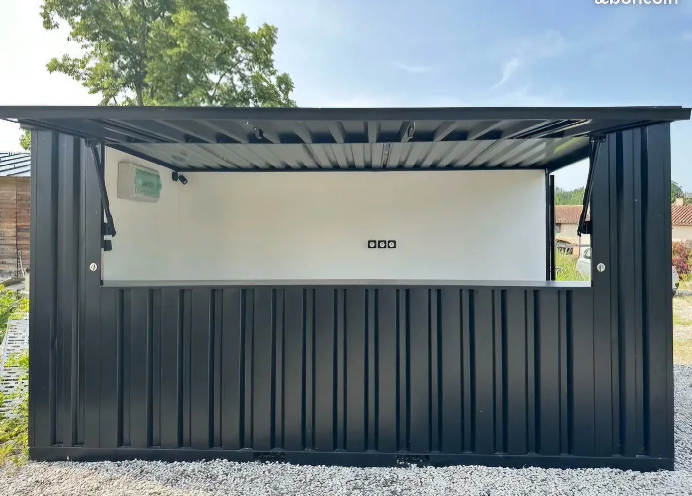 Container umgebaut zu einer Bar/Imbissbude/einem Café im Freien (4x2m)