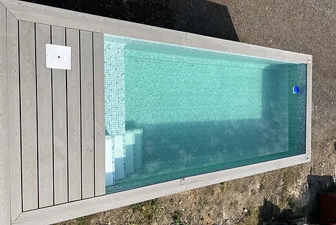 20-Fuß-Containerpool, anthrazitgrau, mit Jet-Swim-Funktion